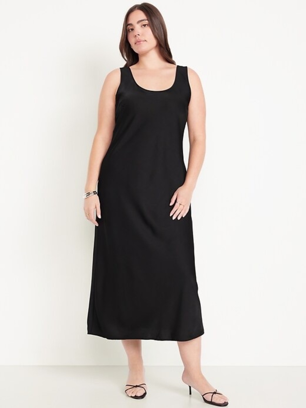 Old Navy Black Midi Slip Dress